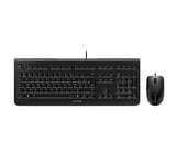 CHERRY DC 2000, wired keyboard and mouse set, Belgian layout (AZERTY), plug & play via 1 USB port each, symmetrical 3-button mouse, black