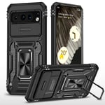 Google Pixel Black Case med ringstativ och skjutlins Google Pixel 7 Pro