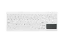 CHERRY Medical AK-C7412F - tangentbord - kompakt compact - med pekplatta - QWERTY - hela norden - vit Inmatningsenhet