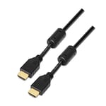 AISENS A119 – 0099 – Cable HDMI de Haute Vitesse HEC avec ferrite (3 m, pour Moniteur et écran, Full HD) Couleur Noir