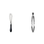 OXO Good Grips 23cm Whisk & Good Grips 22.8 cm Tongs with Silicone Heads