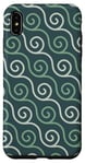 Coque pour iPhone XS Max Teal Soft Mint Curled Swirls Spirals Tendrils Curves Pattern