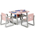 Kids Play Table & 2 Chairs Set Children Activity Play Table Set Seating Group
