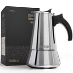 London Sip Stainless Steel Induction Stovetop Espresso Maker - Make Cafe Quality Italian Style Coffee at Home