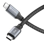 Sonero® Câble USB-C vers USB-C, transmission d'images 4K 60 Hz, USB 3.2 Gen 1, mode DP Alt, transmission de données 5 Go/s, 3A/20V/60W, gris/noir, 1,00 m
