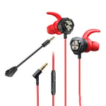 WEKOME YB01 Game Series - HiFi-jack 3,5 mm trådbundna hörlurar för spelare (röd)