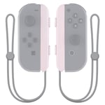 eXtremeRate Cherry Blossoms Pink Soft Touch Replacement shell for Nintendo Switch Joycon Strap, Custom Joy-Con Wrist Strap Housing Buttons for Nintendo Switch Joy-Con & Switch OLED Joycon - 2 Pack