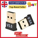 USB Bluetooth Dongle Adapter 5.0 Wireless Speakers PC Laptop Audio Receiver UK