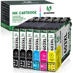 Economink 603XL Ink Cartridge Compatible for Epson 603 XL for Expression Home XP-2105 XP-2100 XP-3100 XP-4100 Workforce WF-2830dwf WF-2850dwf WF-2810dwf Printers ( 6 Pack )