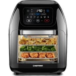 CHEFMAN Multifunctional Digital Air Fryer+ Rotisserie, Dehydrator, Convection Oven, 17 Touch Screen Presets Fry, Roast, Dehydrate, Bake, XL 10L Family Size, Auto Shutoff, Large Easy-View Window, Black