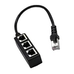 Exquisitely Designed Durable 1 To 3 Port Ethernet Switch RJ45 Y Splitter Adapter Cable for CAT 5/CAT 6 LAN