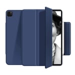 ZOYU iPad Pro 11 inch 3rd /2nd Gen case, Rebound Series,Strong Magnetic Ultra Slim Trifold Stand Cover Auto Sleep/Wake,Support Pencil Charging/Pair, for iPad Pro 11 2021 & 2020 Case - (Navy)