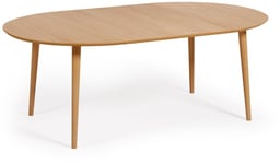 Oqui, Spisebord med udtræk, nordisk, moderne by Kave Home (H: 74 cm. x B: 120 cm. x L: 120 cm., Natur)