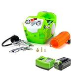 Greenworks Tools 40 V Battery Compressor G40AC & 40V 5Ah Battery and 40V 4A Fast Charger