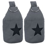 Butoir porte en lot de 2, avec poignée, non fixe, décoré d'une étoile, hd : 22,5 x 11 cm, gris foncé et noir - Relaxdays