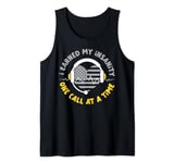 911 Dispatcher Thin Gold Yellow Line American Flag I Earned Tank Top