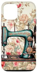 Coque pour iPhone 12/12 Pro Machine à coudre Vintage Floral Couturière