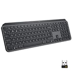 Logitech MX Keys Advanced Illuminated Wireless Keyboard, QWERTZ German Layout - Graphite Black