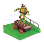 TORTUGAS NINJA Figure Raphael sur Planche à roulettes motorisée 10 Tours pour Trottinette, Rampe et Figurine d'action articulée 12 cm du Film Chaos Mutant garçons et Filles + 4 Ans