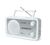 Muse M-06 WS Kitchen Radio (FM, MW) Radio, Mains and Battery Operated, AUX-In for Mobile Phone, White