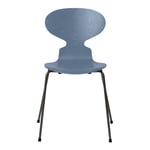 Fritz Hansen - Myran 3101 färgad askfanér stålstativ varm grafit dusk blue - Matstolar - Arne Jacobsen - Blå - Metall/Trä