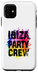 Coque pour iPhone 11 Ibiza Party Crew coloré | Citation de vacances d'équipe 2024