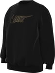 Nike Club Sweatshirt Black/Metallic Gold 140
