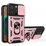 SKALO iPhone 15 Pro Armor hybridi metallirengas kameran liukusäädin - Ruusukulta