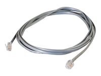 C2G RJ11 6P4C Straight Modular Cable - Câble de téléphone - RJ-11 (M) pour RJ-11 (M) - 3 m - gris