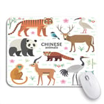 Gaming Mouse Pad Chinese Animals Panda Red David Deer Tiger Crane Nonslip Rubber Backing Computer Mousepad for Notebooks Mouse Mats