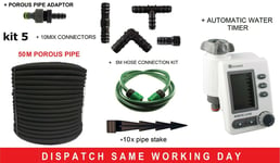 50m - Porous Pipe, Soaker Hose, Leaky Pipe & Accessories Watering Kit-5
