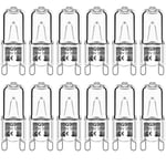 12-pack G9 halogenlampor 33W 230V 2800K varmvit 380lm klar kapsel halogenlampor Dimbar Ingen blixt Inget flimmer