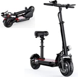 GASLIKE Electric Scooter for Adults And Teens 440 Lbs with Seat, 19-37 Miles Long-Range 10.4AH Lithium Battery Folding Electric Scooters 36V 400W,Black,36V10.4AH