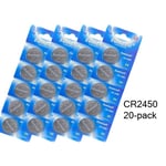 CR2450 20-pack Lithium batteri CR 2450 3V Eunicell batterier