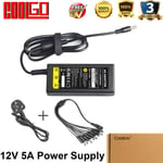 Adapter DC 12V 5A Power Supply +8 Split Power Cable for CCTV Security Camera UK
