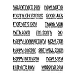 Valentine's Day Sending Love XO Good Luck Merry Christmas New Job Greeting Words Transparent Silicone Durable DIY Clear Stamps for Card Making and Scrapbooking Handmade Craft Photo Album Decor