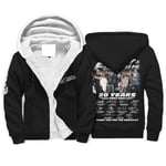 WellWellWell 20 years of fast and furious 2001-2021 10 movies thank you for the memories Men's Fleece Zipper Hoodie Sherpajong Lined Fashion Plus Velvet Hoodie Coat with Pockets white l