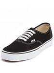 Vans Unisex Authentic Trainers - Black/White, Black/White, Size 4.5, Men