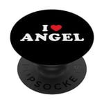 Cadeau de prénom d'ange « I Heart Angel I Love Angel » PopSockets PopGrip Interchangeable