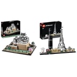 LEGO 21060 Architecture Himeji Castle Set, Landmarks Collection Model Building Kit for Adults & 21044 Architecture Paris Model Building Set for Adults with Eiffel Tower and The Louvre Model