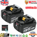 2PACK 18V 6.0Ah LXT Li-ion LED Battery for Makita BL1830 BL1840 BL1850 BL1860 UK