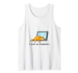 I Work On Computers - Funny Cat Lovers Coding Programming Tank Top