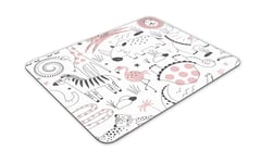 Cute Animal Drawing Mouse Mat Pad - Fun Kids Cartoon Zoo Gift Computer #14488