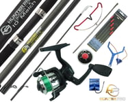 COMPLETE STARTER FISHING TACKLE SET KIT WITH HUNTER PRO® ROD REEL TACKLE ETC.