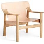 HAY Bernard Lounge Chair, Water-based Lacquered Oak/Natural Leather Eik Skinn