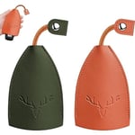 2-pack (orange + grön), lädernyckelhållare, stor kapacitet vattentät PU-läder bärbar nyckelbricka - inte lätt att falla av och skydda nycklar.
