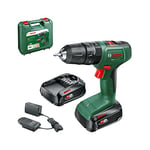 Bosch Cordless Combi Drill EasyImpact 18V-40 (2 Batteries 2.0 Ah, 18 Volt System, in Carrying Case)