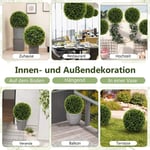 Set med 2 buxbombollar 52 cm buxbomkulor cederträ UV-beständig topiary konstgjord växt grön