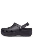 Crocs Classic Crocs Platform Clog Wedge - Black, Black, Size 7, Women
