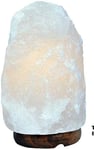 LED Energy Saving Bulb + Very Rare Natural White Himalayan Salt Crystal lamp Healing IONES Therapeutic Handmade Rough Shape Rock Stone (1-2 Kg White Salt Lamp)